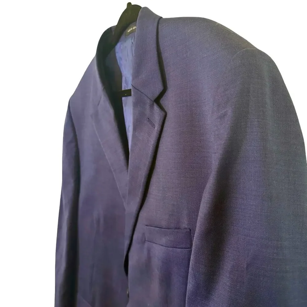 Kenneth Cole Awearness Navy Blue Stretch Wool 3 Button Suit Jacket & Pants 50 R